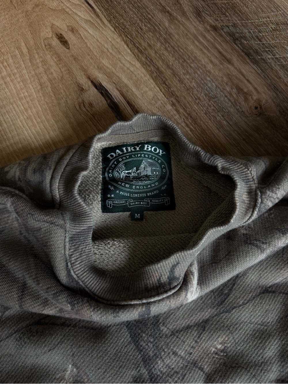 Dairy Boy EVERGREEN CAMO/ORANGE crewneck medium - Picture 4 of 5